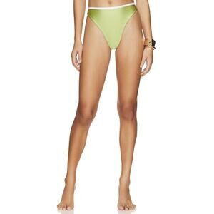 NWT Talita High Waist Bottom Celery Green & White Camila Coelho $78 XS Revolve